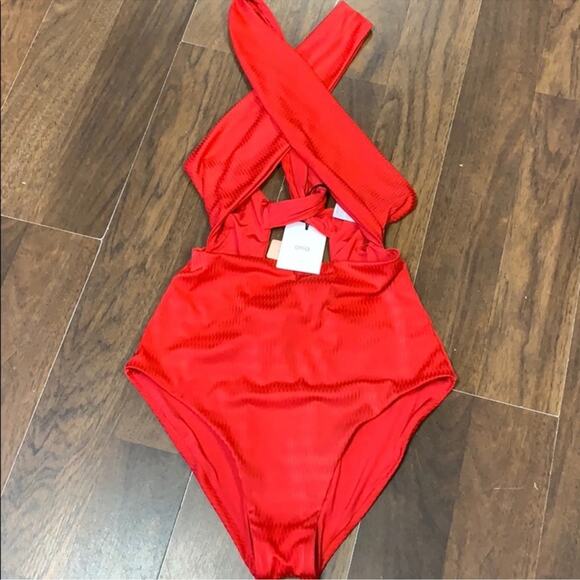 Onia Cindy one piece cross straps size XL color lollipop - Picture 2 of 4